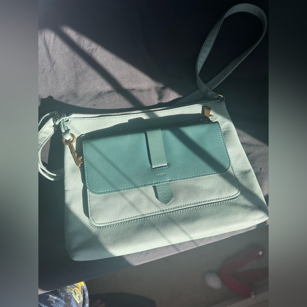 FOSSIL Kinley Eco-Leather Large Crossbody Bag Purse Handbag in Balsam Green